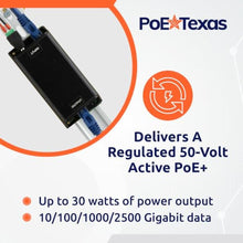Load image into Gallery viewer, PoE Texas DC-Powered Gigabit PoE+ Injector, 12-60V Input, 30W, white_58

