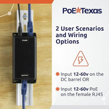 Load image into Gallery viewer, PoE Texas DC-Powered Gigabit PoE+ Injector, 12-60V Input, 30W, white_60
