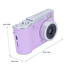Load image into Gallery viewer, POENVFPO 48MP 1080P HD Video Digital Camera, 2.4"" LCD Screen, 8X Digital Zoom, Point and Shoot Camera for Kids, Teens, Beginners, Vlogging, Travel (Purple)_2135
