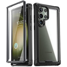 Load image into Gallery viewer, Poetic Guardian Case Compatible with Galaxy S23 Ultra 5G 6.8 inch, Built-in Screen Protector Work with Fingerprint ID, Full Body Hybrid Shockproof Protective Rugged Clear Cover Case, Black/Clear_1
