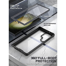 Load image into Gallery viewer, Poetic Guardian Case Compatible with Galaxy S23 Ultra 5G 6.8 inch, Built-in Screen Protector Work with Fingerprint ID, Full Body Hybrid Shockproof Protective Rugged Clear Cover Case, Black/Clear_8478

