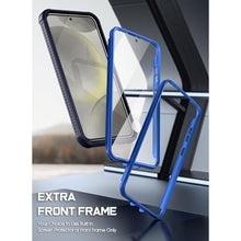 Load image into Gallery viewer, Poetic Guardian Case for Samsung Galaxy S24 6.2", [Built-in Camera Stand] [Screen Protector Work with Fingerprint ID] Full Body Shockproof Protective Rugged Clear Cover, Blue/Clear_7590
