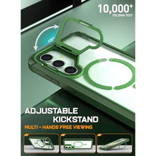 Load image into Gallery viewer, Poetic Guardian Case for Samsung Galaxy S24 6.2", [Built-in Camera Stand] [Screen Protector Work with Fingerprint ID] Full Body Shockproof Protective Rugged Clear Cover, Green/Clear_8290
