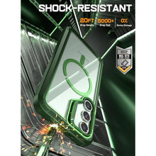 Load image into Gallery viewer, Poetic Guardian Case for Samsung Galaxy S24 6.2", [Built-in Camera Stand] [Screen Protector Work with Fingerprint ID] Full Body Shockproof Protective Rugged Clear Cover, Green/Clear_8293
