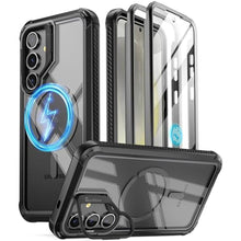 Load image into Gallery viewer, Poetic Guardian Case for Samsung Galaxy S24 6.2", [Built-in Camera Stand] [Screen Protector Work with Fingerprint ID] Full Body Shockproof Protective Rugged Clear Cover, Black/Clear_1
