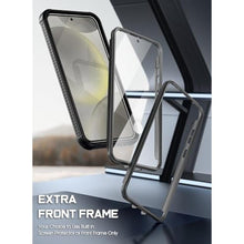 Load image into Gallery viewer, Poetic Guardian Case for Samsung Galaxy S24 6.2", [Built-in Camera Stand] [Screen Protector Work with Fingerprint ID] Full Body Shockproof Protective Rugged Clear Cover, Black/Clear_7573
