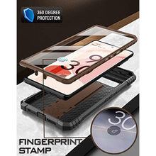 Load image into Gallery viewer, POETIC Polycarbonate Revolution Case for Google Pixel 6 Pro 5g, Built-in Screen Protector Work With Fingerprint Id, Full Body Rugged Shockproof Protective Cover Case With Kickstand, Brown_650
