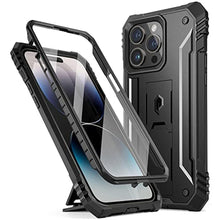 Load image into Gallery viewer, Poetic Revolution Case for iPhone 14 Pro Max 6.7 inch, [20FT Mil-Grade Drop Tested], Full-Body Rugged Shockproof Protective Cover with Kickstand and Built-in-Screen Protector, Black_1
