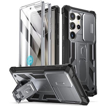 Load image into Gallery viewer, Poetic Spartan Case for Galaxy S24 Ultra 6.8", [Slide Camera Cover] [Screen Protector Works with Fingerprint ID]Military Grade Rugged Shockproof S24 Ultra Phone Case with Kickstand, Metallic Gun Metal, MetallicGunmetal_1

