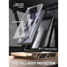 Load image into Gallery viewer, Poetic Spartan Case for Galaxy S24 Ultra 6.8", [Slide Camera Cover] [Screen Protector Works with Fingerprint ID]Military Grade Rugged Shockproof S24 Ultra Phone Case with Kickstand, Metallic Gun Metal, MetallicGunmetal_8741
