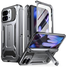 Load image into Gallery viewer, Poetic Spartan Case for Google Pixel 9 Pro Fold 5G, [Hinge Protection][Kickstand][Mil-Grade Protection] Full-Body Shockproof Protective Rugged Cover with Built-in Screen Protector, Metallic Gun Metal, MetallicGunMetal_1
