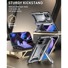 Load image into Gallery viewer, Poetic Spartan Case for Google Pixel 9 Pro Fold 5G, [Hinge Protection][Kickstand][Mil-Grade Protection] Full-Body Shockproof Protective Rugged Cover with Built-in Screen Protector, Metallic Gun Metal, MetallicGunMetal_1772
