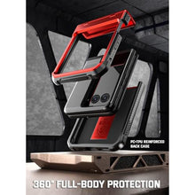 Load image into Gallery viewer, Poetic Spartan Case for Motorola Moto Razr + Plus 2023,[Kickstand][Hinge Protection][20FT Mil-Grade Drop Tested], Full-Body Rugged Shockproof Protective Cover with Kickstand, Metallic Red, MetallicRed_7532
