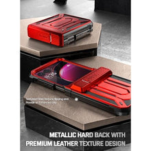 Load image into Gallery viewer, Poetic Spartan Case for Motorola Moto Razr + Plus 2023,[Kickstand][Hinge Protection][20FT Mil-Grade Drop Tested], Full-Body Rugged Shockproof Protective Cover with Kickstand, Metallic Red, MetallicRed_7534
