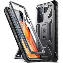 Load image into Gallery viewer, Poetic Spartan Series Designed for OnePlus 9 5G Case, Full-Body Rugged Shockproof Protective Cover with [Premium Leather Texture], Kickstand and Built-in Screen Protector, Metallic Gun Metal, MetallicGunMetal_1
