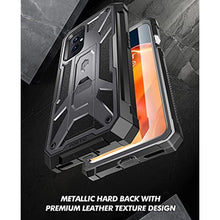 Load image into Gallery viewer, Poetic Spartan Series Designed for OnePlus 9 5G Case, Full-Body Rugged Shockproof Protective Cover with [Premium Leather Texture], Kickstand and Built-in Screen Protector, Metallic Gun Metal, MetallicGunMetal_1859
