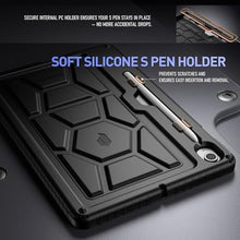 Load image into Gallery viewer, Poetic TurtleSkin Case for Samsung Galaxy Tab S10 Lite/Tab S10 FE/Tab S9 FE | Fan Edition 10.9 inch Case with S Pen Holder, Heavy Duty Shockproof Kids Friendly Protective Silicone Cover, Black_7590
