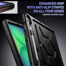 Load image into Gallery viewer, Poetic TurtleSkin Case for Samsung Galaxy Tab S10 Lite/Tab S10 FE/Tab S9 FE | Fan Edition 10.9 inch Case with S Pen Holder, Heavy Duty Shockproof Kids Friendly Protective Silicone Cover, Black_7592
