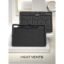 Load image into Gallery viewer, Poetic TurtleSkin Case for Samsung Galaxy Tab S9 FE+ Plus (2023 Release) 12.4 inch Case with S Pen Holder, Heavy Duty Shockproof Kids Friendly Protective Silicone Cover, Black_7607

