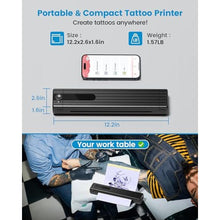 Load image into Gallery viewer, PokeLabel Wireless Tattoo Stencil Printer, Thermal Tattoo Transfer Printer TP83 with 10Pcs Transfer Paper, Bluetooth Tattoo Printer Machine Kit Compatible with iOSAndroid Phone &amp; PC_14
