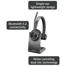 Load image into Gallery viewer, Poly - Voyager 4310 UC Wireless Headset + Charge Stand (Plantronics) - Single-Ear Headset w/Mic - Connect to PC/Mac via USB-A Bluetooth Adapter, Cell Phone via Bluetooth -Works with Teams, Zoom &amp;More, Black_8599
