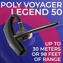 Load image into Gallery viewer, Poly Voyager Legend 50-M Bluetooth Headset, Charging Case, AI-Powered Noise Cancellation, 4-Mic WindSmart Tech, 10-Hr Battery, 98 ft Wireless Range, Multipoint Connectivity, Voice Assistant, GTW Cloth, Black_171

