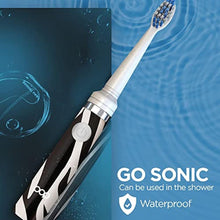 Load image into Gallery viewer, Pop Sonic Electric Toothbrush 15,000-30,000 Strokes/Minute w/AAA Battery Electric Toothbrush for Adults Bathroom Essentials &amp; Travel Essentials Dupont Nylon Bristles 2 Speed (Zebra)_7062
