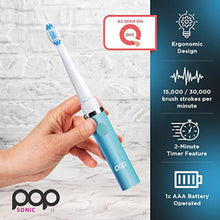Load image into Gallery viewer, Pop Sonic Electric Toothbrush (Blue Pastel) - Travel Toothbrushes w/AAA Battery | Kids Electric Toothbrushes with 2 Speed &amp; 15,000-30,000 Strokes/Minute, Dupont Nylon Bristles, PastelBlue_7032

