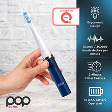 Load image into Gallery viewer, Pop Sonic Electric Toothbrush (Navy Blue) - Travel Toothbrushes w/AAA Battery | Kids Electric Toothbrushes with 2 Speed &amp; 15,000-30,000 Strokes/Minute, Dupont Nylon Bristles, NavyBlue_7065
