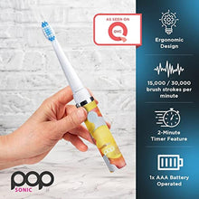 Load image into Gallery viewer, Pop Sonic Electric Toothbrush (Orange Watercolor) - Travel Toothbrushes w/AAA Battery | Kids Electric Toothbrushes with 2 Speed &amp; 15,000-30,000 Strokes/Minute, Dupont Nylon Bristles, OrangeWatercolor_7093
