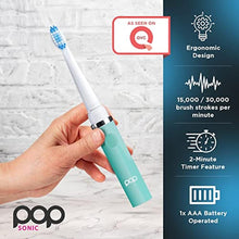 Load image into Gallery viewer, Pop Sonic Electric Toothbrush (Pastel Green) - Travel Toothbrushes w/AAA Battery | Kids Electric Toothbrushes with 2 Speed &amp; 15,000-30,000 Strokes/Minute, Dupont Nylon Bristles, PastelGreen_7055
