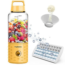 Load image into Gallery viewer, PopBabies Smoothie Blender, Portable Blender for Shakes and Smoothies with USB Rechargeable Blender Cup, Personal Blender to go Yellow_1
