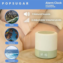 Load image into Gallery viewer, POPSUGAR Sunrise Alarm Clock, Wake Up to Natural Light with Sunlight Lamp, Sound Machine with Daylight and Sunset Simulation, Gentle Wake Up, SageGreenWhite_6178
