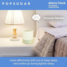 Load image into Gallery viewer, POPSUGAR Sunrise Alarm Clock, Wake Up to Natural Light with Sunlight Lamp, Sound Machine with Daylight and Sunset Simulation, Gentle Wake Up, SageGreenWhite_6179
