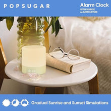 Load image into Gallery viewer, POPSUGAR Sunrise Alarm Clock, Wake Up to Natural Light with Sunlight Lamp, Sound Machine with Daylight and Sunset Simulation, Gentle Wake Up, SageGreenWhite_6180
