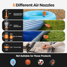 Load image into Gallery viewer, Portable Air Pump 4.2kPa Air Pump for Inflatables Rechargeable GIGA PUMP 4 with Camping Light Ultra Air Mattress Pump for Pool Floats, Swimming Rings, Camping Pad, Sleeping Pads, Orange_8439
