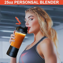 Load image into Gallery viewer, Portable Blender, 25oz Personal Blender for Smoothies and Shakes with 6 Blades, USB C Rechargeable Mini Personal Size Blenders,Fruit Juice Mixer for Home/Office/Travel/Gym (Black)_5467
