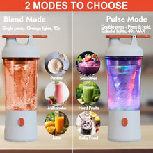 Load image into Gallery viewer, Portable Blender, Personal Blender for Smoothies and Shakes, Cordless, with 6 Blades, USB C Rechargeable Travel Blenders, Fruit Juice Mixer for Home/Office/Camping/Gym, 25 oz (White)_5419
