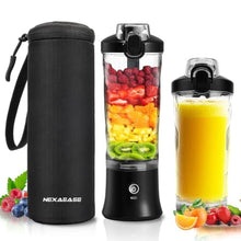 Load image into Gallery viewer, Portable Blender Personal Juicer for Shakes Smoothies with Insulated Sleeve, ABlackBlenderBlackCase_1
