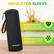 Load image into Gallery viewer, Portable Blender Personal Juicer for Shakes Smoothies with Insulated Sleeve, ABlackBlenderBlackCase_6262
