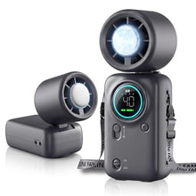 Load image into Gallery viewer, Portable Handheld Fan, Ice Cooling Turbo Fan, 20000 RPM Handheld Personal Fan, Rechargeable 20H, Stepless Speed + LED Display Mini Pocket Fan Travel Gift for Outdoor / Office / Home Watching Game, Black_1
