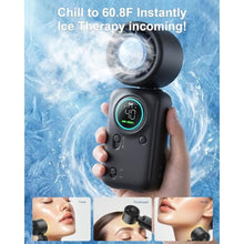 Load image into Gallery viewer, Portable Handheld Fan, Ice Cooling Turbo Fan, 20000 RPM Handheld Personal Fan, Rechargeable 20H, Stepless Speed + LED Display Mini Pocket Fan Travel Gift for Outdoor / Office / Home Watching Game, Black_117
