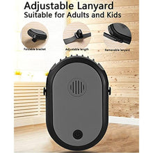 Load image into Gallery viewer, Portable Hanging Neck Fan Wearable Personal Fan Battery Operated USB Rechargeable 3 Speed Mini Handheld Air Conditioning Cooling Refrigeration Necklace Fan for Women Eyelash Camping Outdoor (black)_7096
