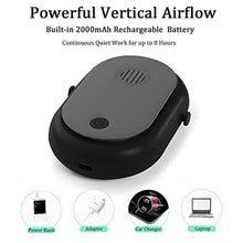 Load image into Gallery viewer, Portable Hanging Neck Fan Wearable Personal Fan Battery Operated USB Rechargeable 3 Speed Mini Handheld Air Conditioning Cooling Refrigeration Necklace Fan for Women Eyelash Camping Outdoor (black)_7097
