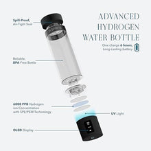 Load image into Gallery viewer, Portable Hydrogen Water Bottle Generator, Up to 6000 PPB with SPE/PEM Technology Hydration Hydrogenated Water Bottle, Athletic, Rechargeable H2 Generator, Long Lasting Battery, Black_5926
