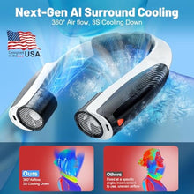 Load image into Gallery viewer, Portable Neck Fan with 6 Powerful Speeds, 8000mAh Battery Rechargeable Fan, BlackWhite_2
