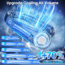Load image into Gallery viewer, Portable Neck Fan with Neck Support, 5 Speeds, Lightweight, Rechargeable Personal Hands Free Wearable Neck Fans that Blow Cold Air for Hot Flashes, Disneyland, Travel Essentials, Gifts for Men Women, DarkBlue_1645
