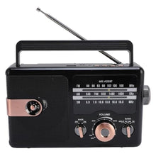 Load image into Gallery viewer, Portable Radio AM FM SW Full Band Retro Radio Battery Operated with Bluetooth Speaker, Memory Card Storage, Multifunctional Music Player for Home Picnic - Black_1
