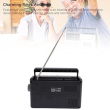 Load image into Gallery viewer, Portable Radio AM FM SW Full Band Retro Radio Battery Operated with Bluetooth Speaker, Memory Card Storage, Multifunctional Music Player for Home Picnic - Black_1969

