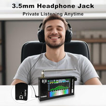 Load image into Gallery viewer, Portable SDR DSP Radio Receiver 4.3 Touchscreen, 100KHz-149MHz, Full Band Shortwave, FM MW SSB CW HAM, 192kHz Spectrum, Waterfall Display, CNC Aluminum Alloy Case, Rechargeable Battery, Black_1056
